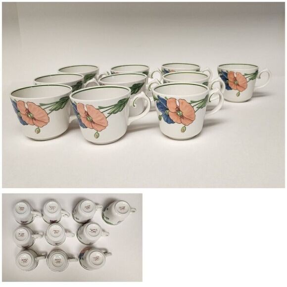 VILLEROY & BOCH Amapola Dinnerware Servingware Teacups Saucers Platter 28 PCS - Picture 10 of 11